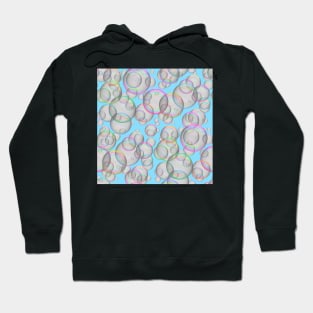 Iridescent Soap Bubbles Variation Blue Hoodie